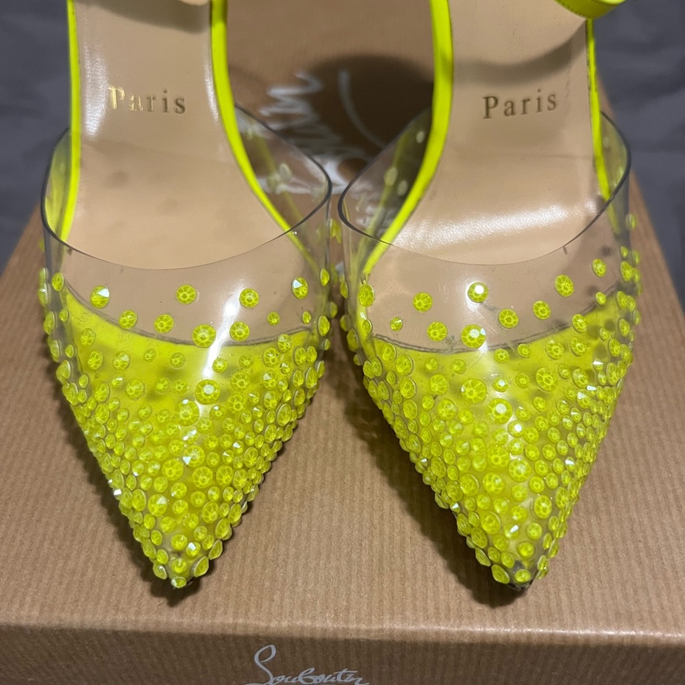 Christian Louboutin Fluorescent Crystal Strass Spikaqueen 100 size 35 - Picture 10 of 13